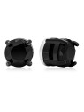 Troli Orecchini neri scintillanti con magnete 2 in 1 (perline, mini spilla) donna