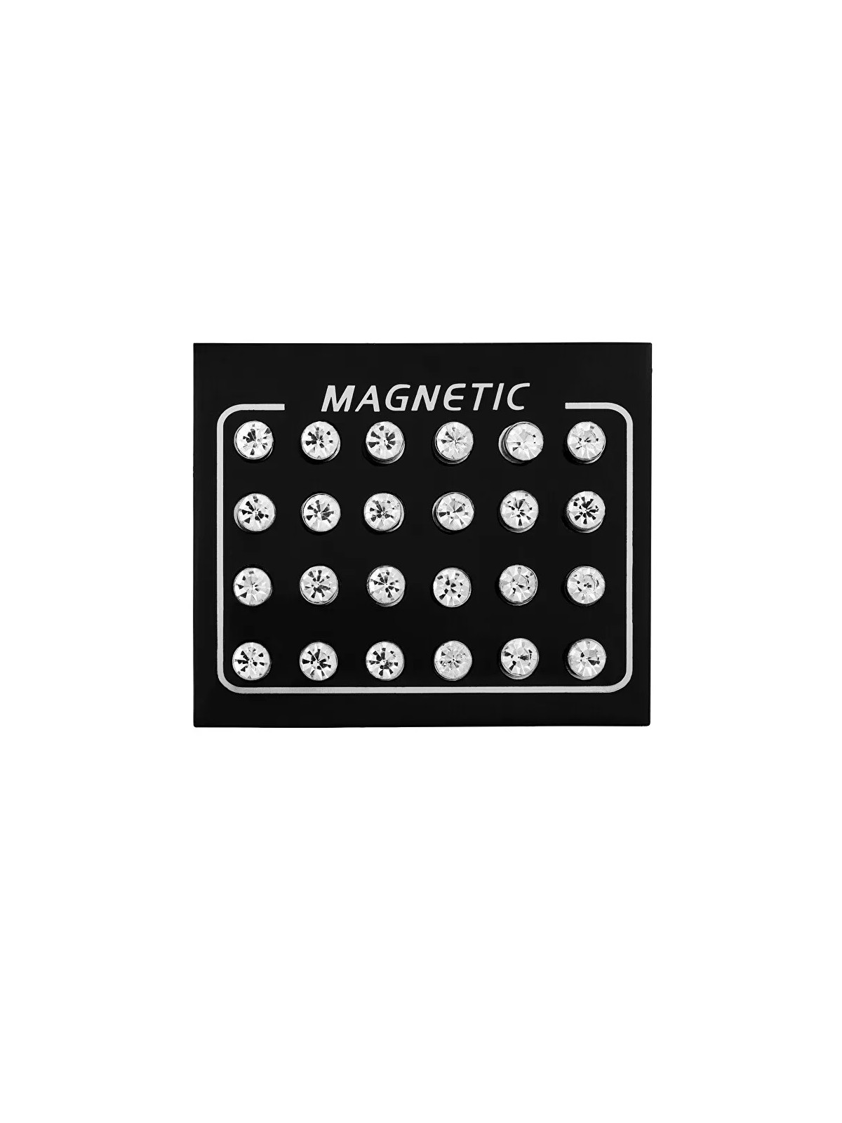 Troli Set moderno di orecchini magnetici con cristilla trasparente (perline, mini spilla) donna
