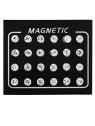 Troli Set moderno di orecchini magnetici con cristilla trasparente (perline, mini spilla) donna