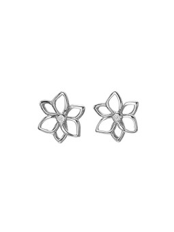 Hot Diamonds Orecchini in argento pregiato con diamanti Fiori Amuleti di diamanti DE711 donna