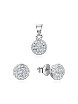 Parure di gioielli Beneto Shiny con zirconi AGSET358 (pendente, orecchini) donna