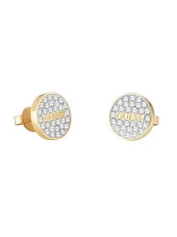 Guess Orecchini a bottone glitterati placcati oro JUBE02155JWYGT/U donna