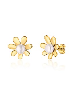 JwL Luxury Pearls Deliziosi orecchini placcati oro con vere perle di fiume Flowers JL0775 donna