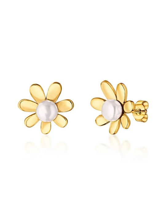 JwL Luxury Pearls Deliziosi orecchini placcati oro con vere perle di fiume Flowers JL0775 donna