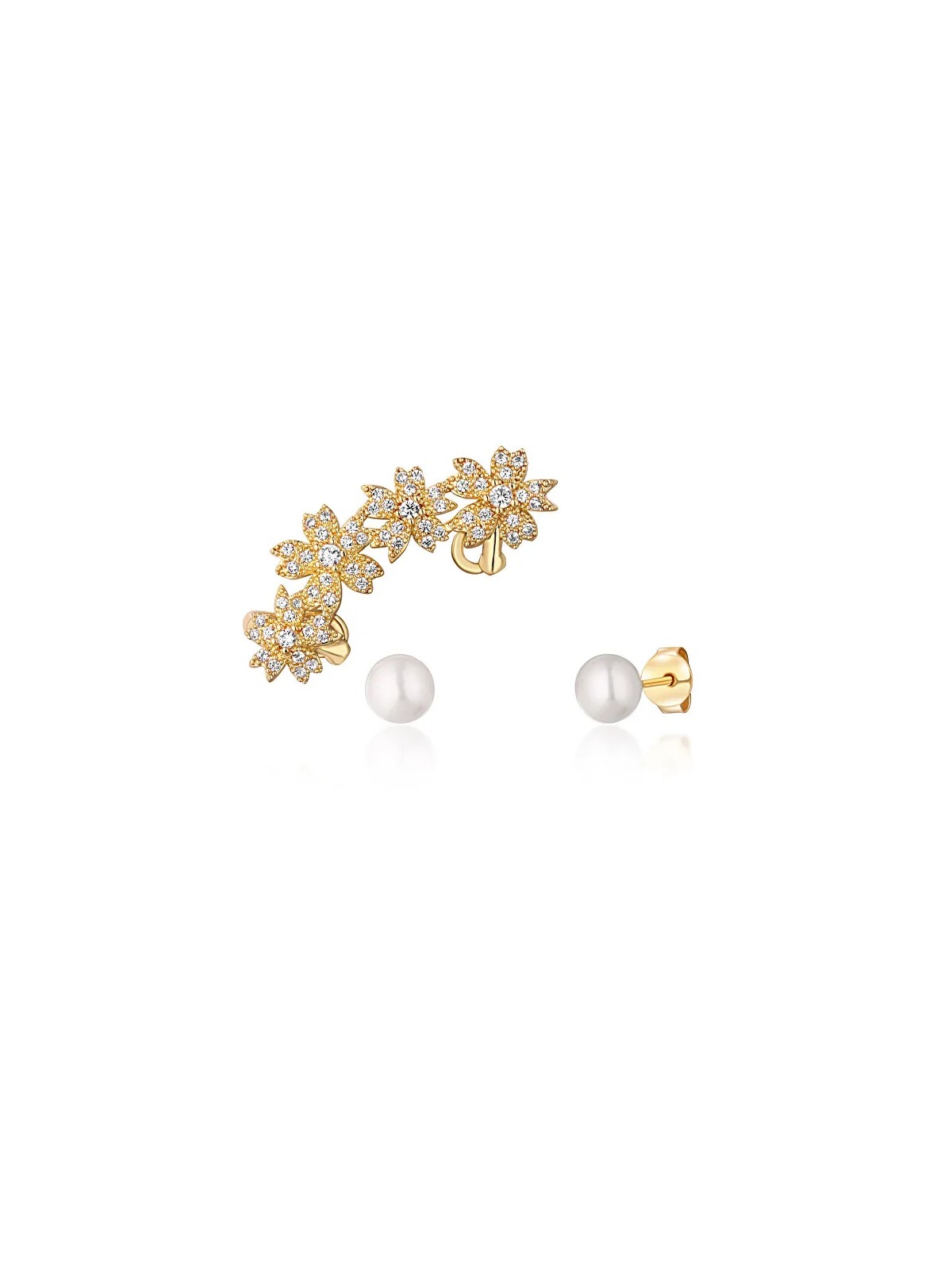 JwL Luxury Pearls Bellissimo set di orecchini placcati in oro (1 orecchino, 2 orecchini con pietra) JL0780 donna