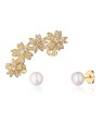 JwL Luxury Pearls Bellissimo set di orecchini placcati in oro (1 orecchino, 2 orecchini con pietra) JL0780 donna