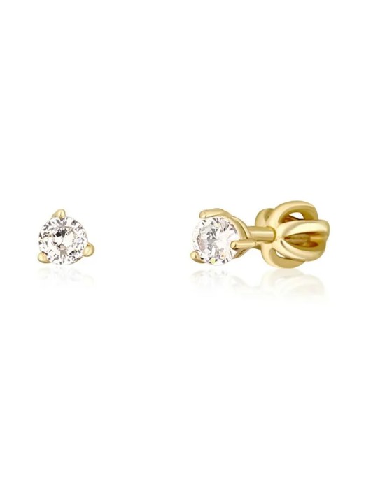 JVD Deliziosi orecchini a bottone placcati oro con zirconi SVLE1501XH2GO - Diametro: 0.4 cm donna