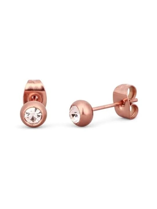 Vuch Colore orecchini in bronzo con cristallo Gem Rose Gold donna