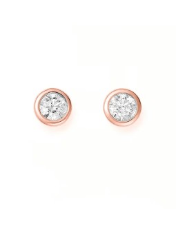JVD Orecchini a bottone in bronzo pregiato con zirconi SVLE1517XH2RO - Diametro: 0.6 cm donna