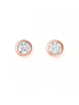 JVD Orecchini a lobo in bronzo pregiato con zirconi SVLE1517XH2RO - Diametro: 0.7 cm donna