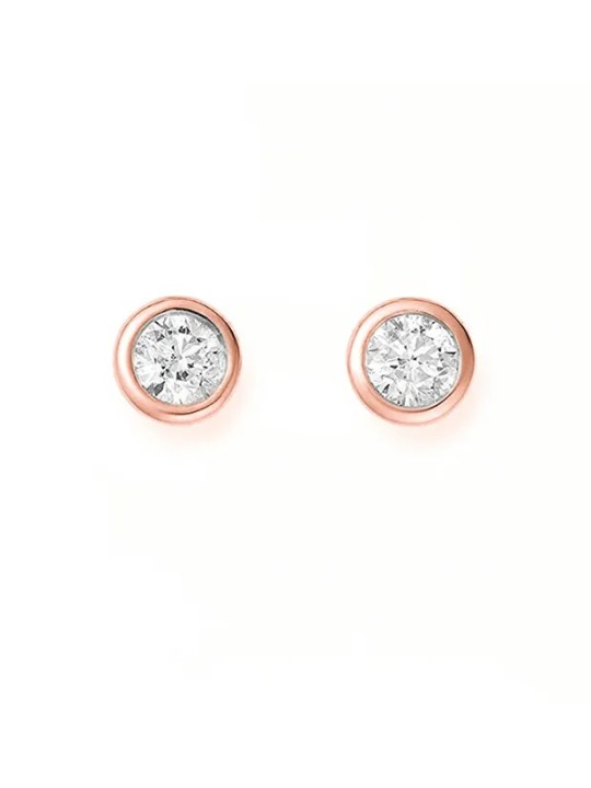 JVD Orecchini a lobo in bronzo pregiato con zirconi SVLE1517XH2RO - Diametro: 0.7 cm donna