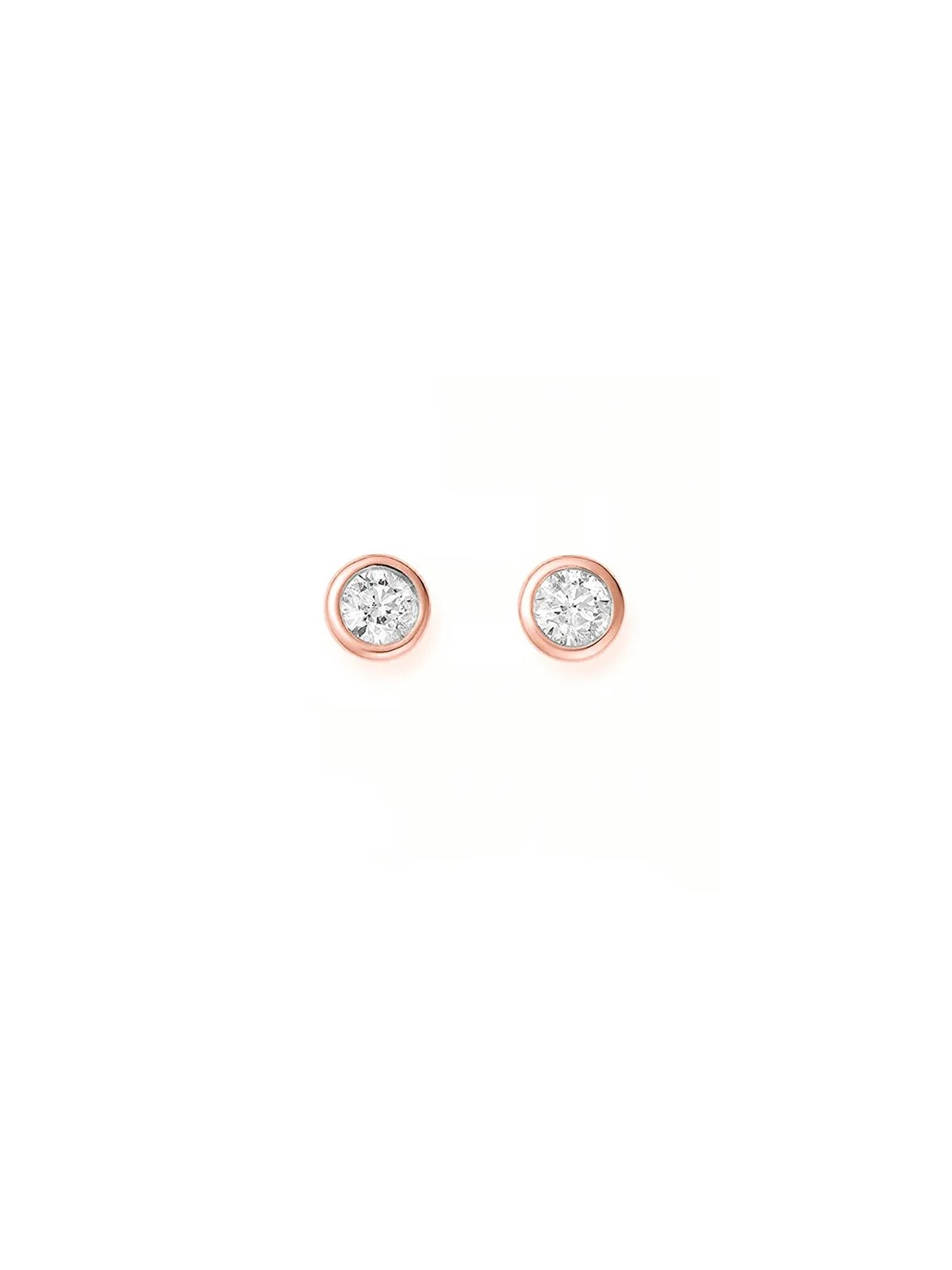JVD Orecchini a lobo in bronzo pregiato con zirconi SVLE1517XH2RO - Diametro: 0.7 cm donna