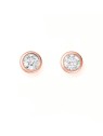 JVD Orecchini a lobo in bronzo pregiato con zirconi SVLE1517XH2RO - Diametro: 0.7 cm donna
