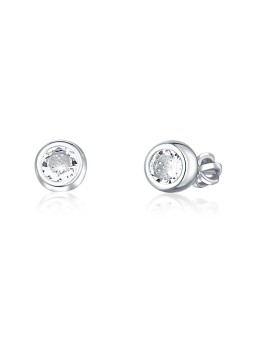 JVD Orecchini a lobo in argento pregiato con zirconi SVLE1517XH2BI - Diametro: 0.7 cm donna