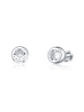 JVD Orecchini a lobo in argento pregiato con zirconi SVLE1517XH2BI - Diametro: 0.7 cm donna