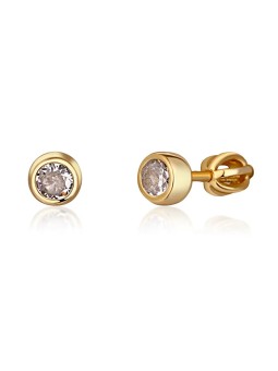 JVD Orecchini a lobo placcati oro con zirconi SVLE1517XH2GO - Diametro: 0.7 cm donna