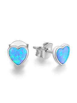 Beneto Orecchini a cuore in argento con opali sintetici AGUP2244 donna