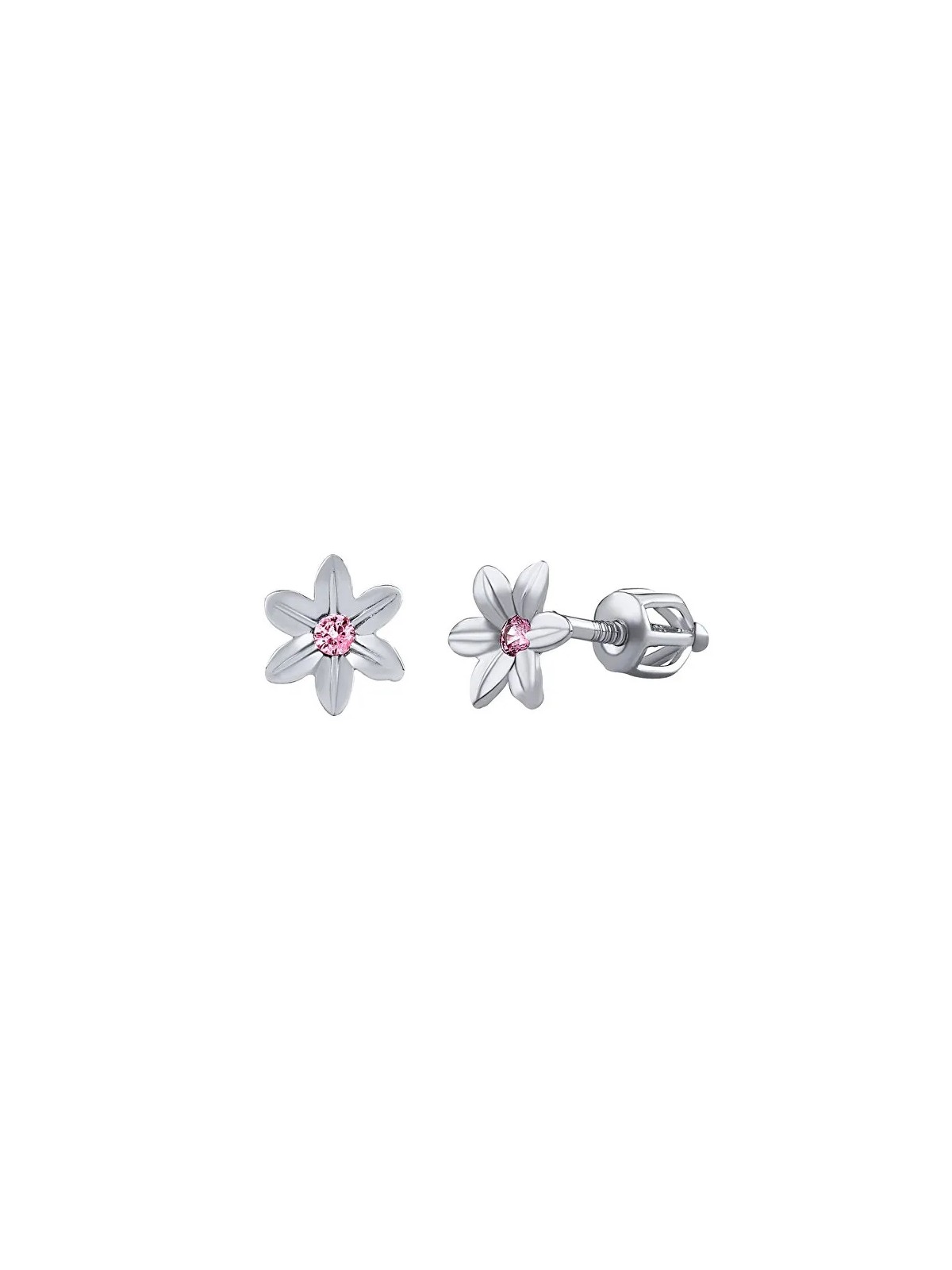 Silvego Orecchini a forma di fiore in argento con zirconi rosa brillanti SILVEGOB70449BDSP donna