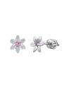 Silvego Orecchini a forma di fiore in argento con zirconi rosa brillanti SILVEGOB70449BDSP donna