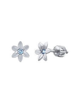 Silvego Orecchini a forma di fiore in argento con zirconi blu brillanti SILVEGOB70449BDSLB donna