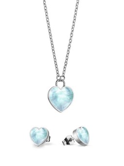 Bering Arctic Symphony 431-715 - Set di gioielli romantici in acciaio argento (collana, orecchini) donna