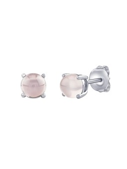 Silvego Orecchini a bottone in argento con vero oro rosa 6 mm JJJLRD6ERO donna