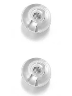 Troli Chiusura per orecchini - 2 paia in silicone argento donna