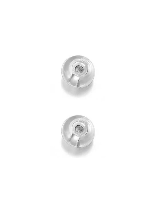 Troli Chiusura per orecchini - 2 paia in silicone argento donna