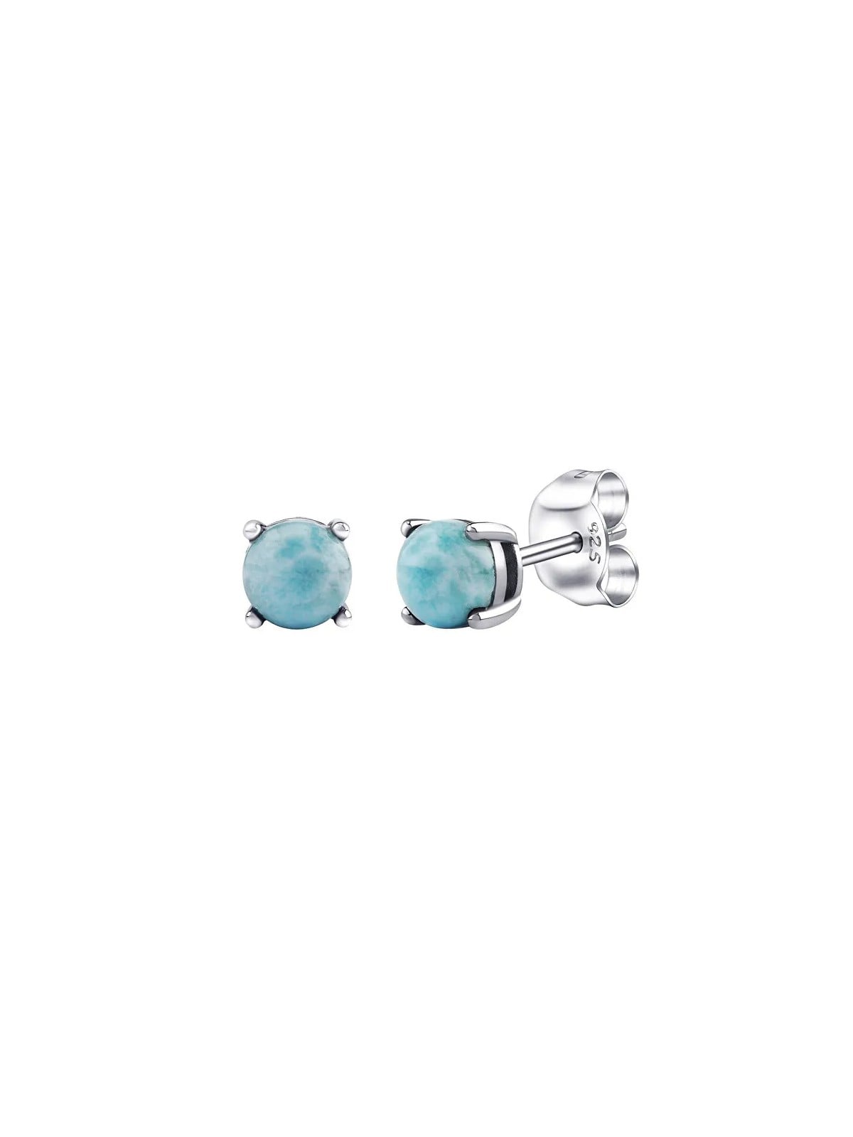 Silvego Orecchini a bottone in argento con autentico Larimar naturale JJJLRD6ELR donna