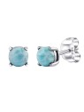 Silvego Orecchini a bottone in argento con autentico Larimar naturale JJJLRD6ELR donna