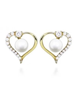 Gatto in argento Orecchini romantici con zirconi cubici placcati in oro SC518 donna