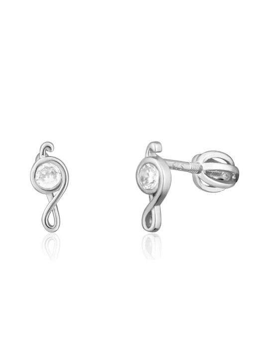 JVD Orecchini in argento Chiave di violino con zirconi SVLE1822XH2BISR donna