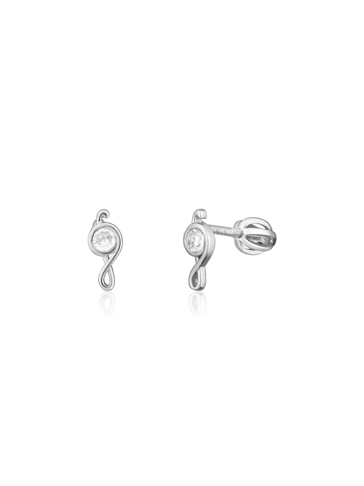 JVD Orecchini in argento Chiave di violino con zirconi SVLE1822XH2BISR donna
