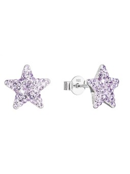 Evolution Group Orecchini in argento Stelle con cristilla Preciosa 31312.3 viola donna