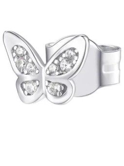 Rosato Orecchini singoli in argento con zirconi Butterfly Storie RZO052R donna