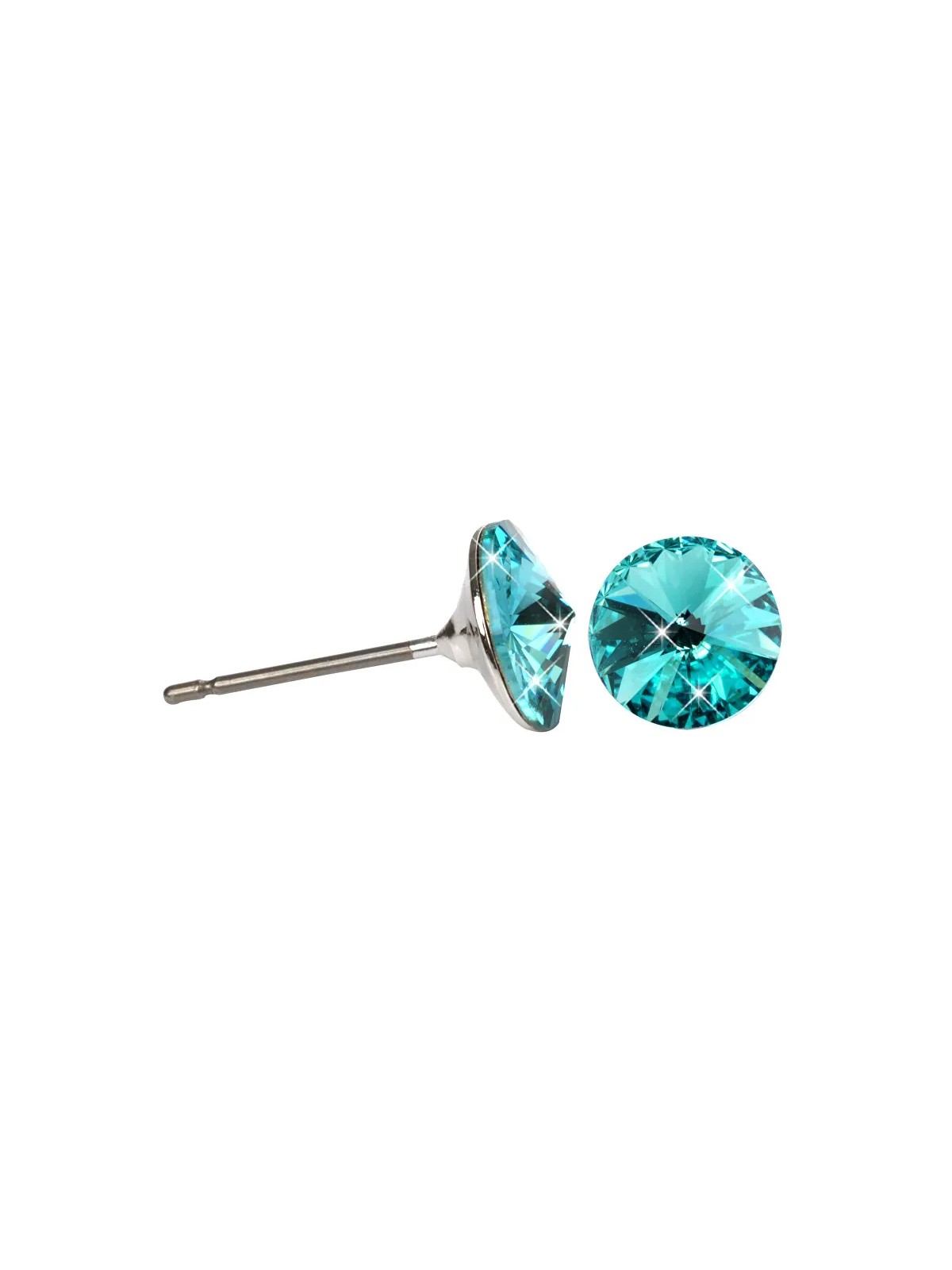 Levien Orecchini e bottone sottile Rivoli Light Turquoise donna