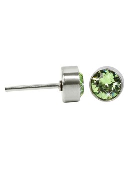 Levien Orecchini in acciaio scintillante Chaton Peridot donna