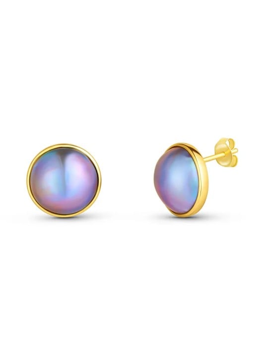 JwL Luxury Pearls Orecchini di lusso in vera perla placcata oro Mabe JL0831 donna