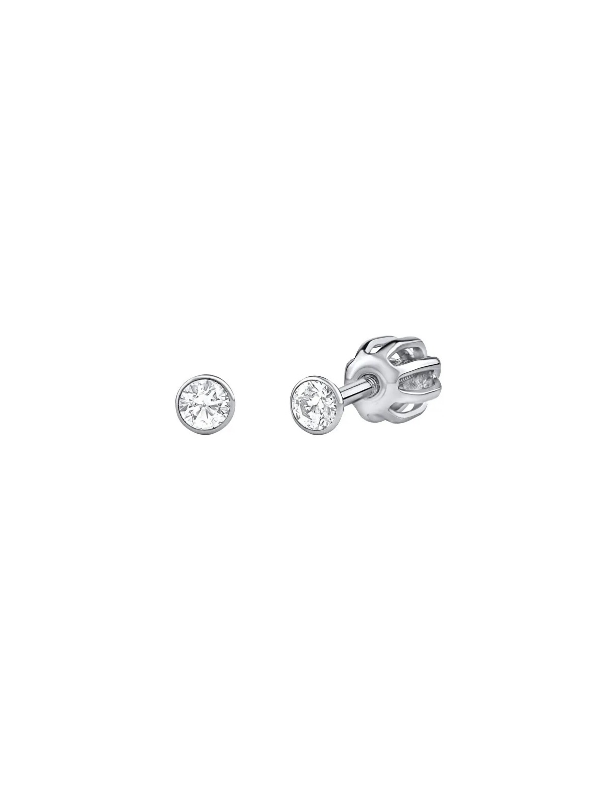 Silvego Orecchini a bottone in argento con Swarovski Zirconia 2.5 mm SILVEGO706025W (a vite) donna