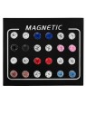 Troli Set moderno di orecchini magnetici con cristalli colorati (perla, mini spilla) donna