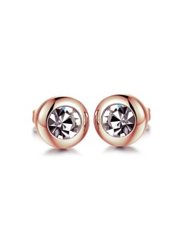 Troli Piccoli orecchini in bronzo con cristallo trasparente donna