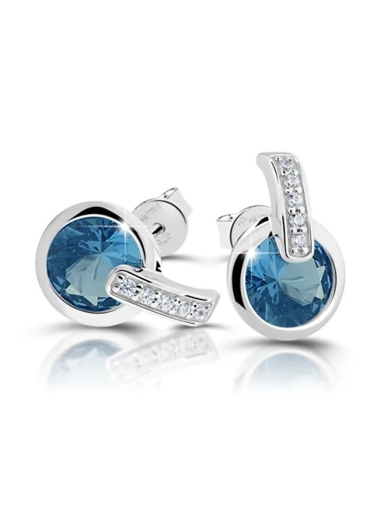 Modesi Deliziosi orecchini in argento con zirconi e acquamarina M21063 donna