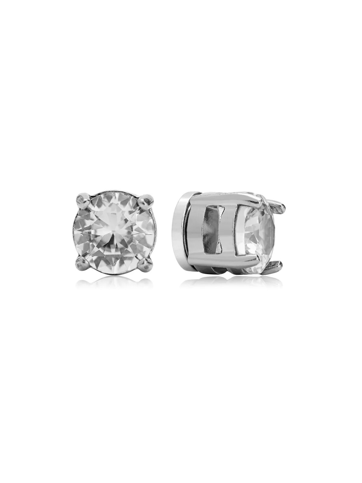 Troli Orecchini in acciaio scintillanti con magnete 2 in 1 (perline, mini spilla) donna