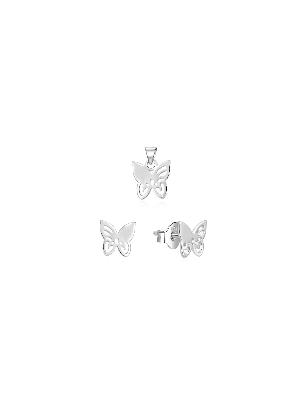 Beneto Set di gioielli in argento farfalle AGSET224L (pendente, orecchini) donna