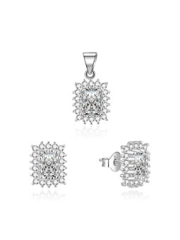 Beneto Elegante set di gioielli con zirconi TAGSET197 (pendente, orecchini) donna
