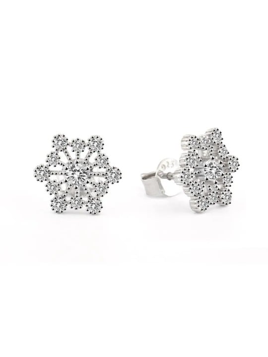 Beneto Orecchini in argento moda fiocco di neve AGUP2754 donna