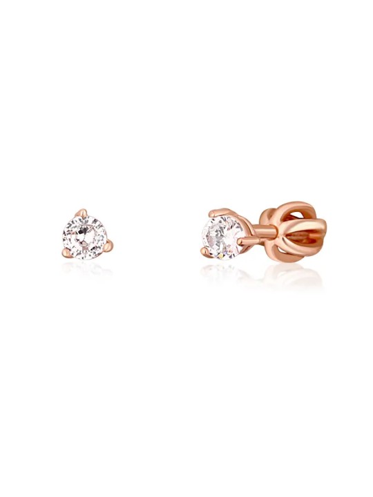 JVD Deliziosi orecchini a bottone in bronzo con zirconi SVLE1501XH2RO0 - Diametro: 0.5 cm donna
