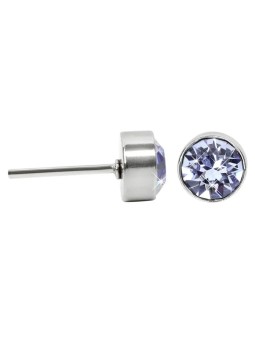 Levien Orecchini in acciaio Chaton Light Sapphire donna