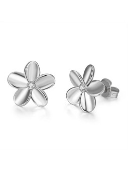 Troli Delicati orecchini in acciaio con cristalli Flowers VSE001S-PET donna