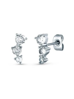 Orecchini Vuch Shiny longitudinali in acciaio Patis Silver donna